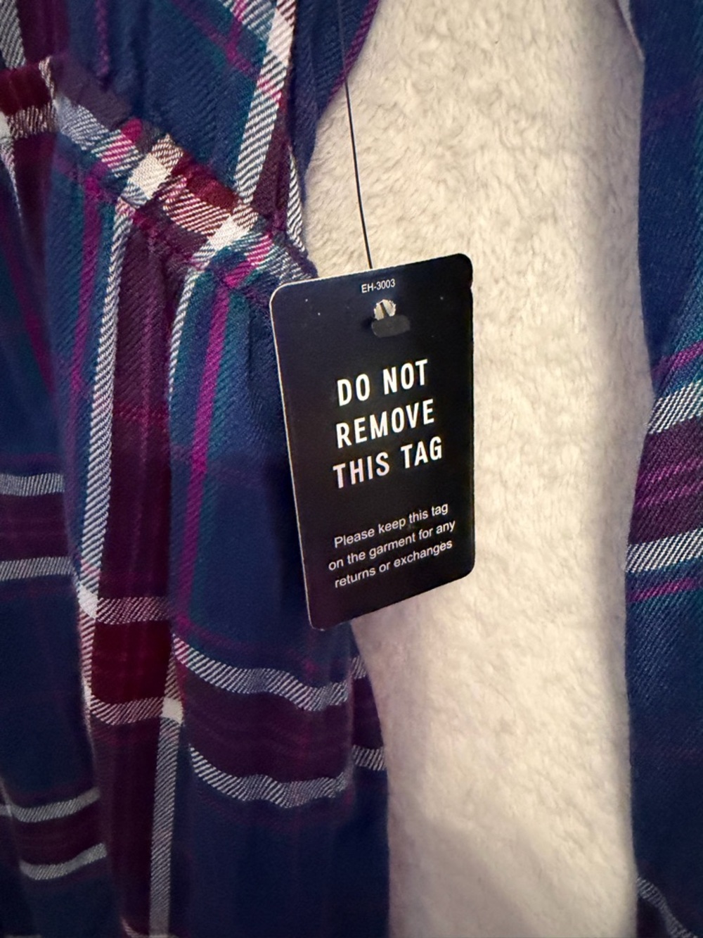 Express Navy, Burgundy & White Plaid Button-Up Shirt - Picture 4 of 9